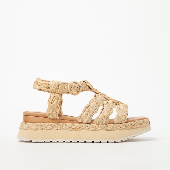 Paloma Barcelo Raffia Natural Espadrille Sandals - Picture 2 of 6